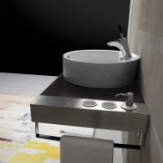 Medidas Accesorios incluidos Encimera de acero inox. combinada con encimera de madera. | The Bath Collection Ref. 0301-M