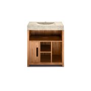 Mueble en madera de teca y lavabo Calabria | The Bath Collection Ref. 00346 - beige