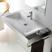 Combinada con lavabo de resina. Encimera de acero inox. con accesorios. | The Bath Collection Ref. 0321