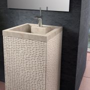 Lavabo columna con peana Borneo beige | The Bath Collection Ref. 00330