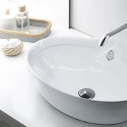 Lavabo oval sobre encimera de porcelana blanca 500x410x170 mm The Bath Collection Ref.: 4074