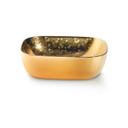 Lavabo Olea Rectangular en acabado Toile de Jouy Gold de la colección Gold & Silver de Bathco