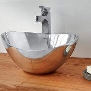 Lavabo sobre encimera Begur en aluminio pulido de Bathco Ref.: 8323