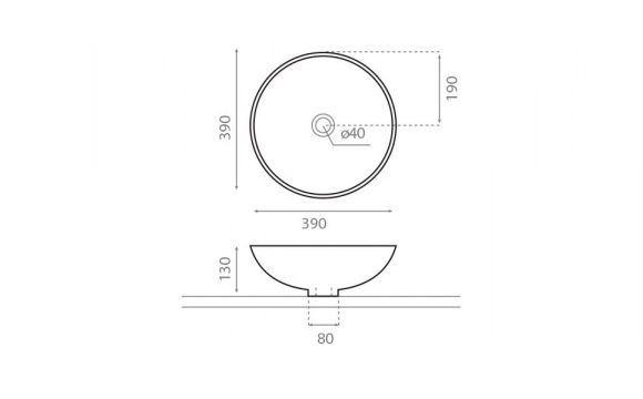 Mueble de baño DENIA con lavabo sobre mueble (redondo)