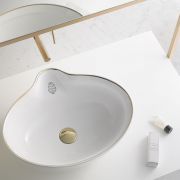 Ref: 4074/23 Lavabo de porcelana Titanic Collection by Bathco con filo de oro
