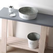 Ref.: 8328 Set Kioto de zinc esmaltado de lavabo, papelera, vaso y jabonera de Bathco