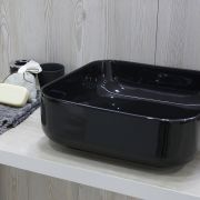 Ref.: 2036 Portacepillos Classic de acero negro de Bathco