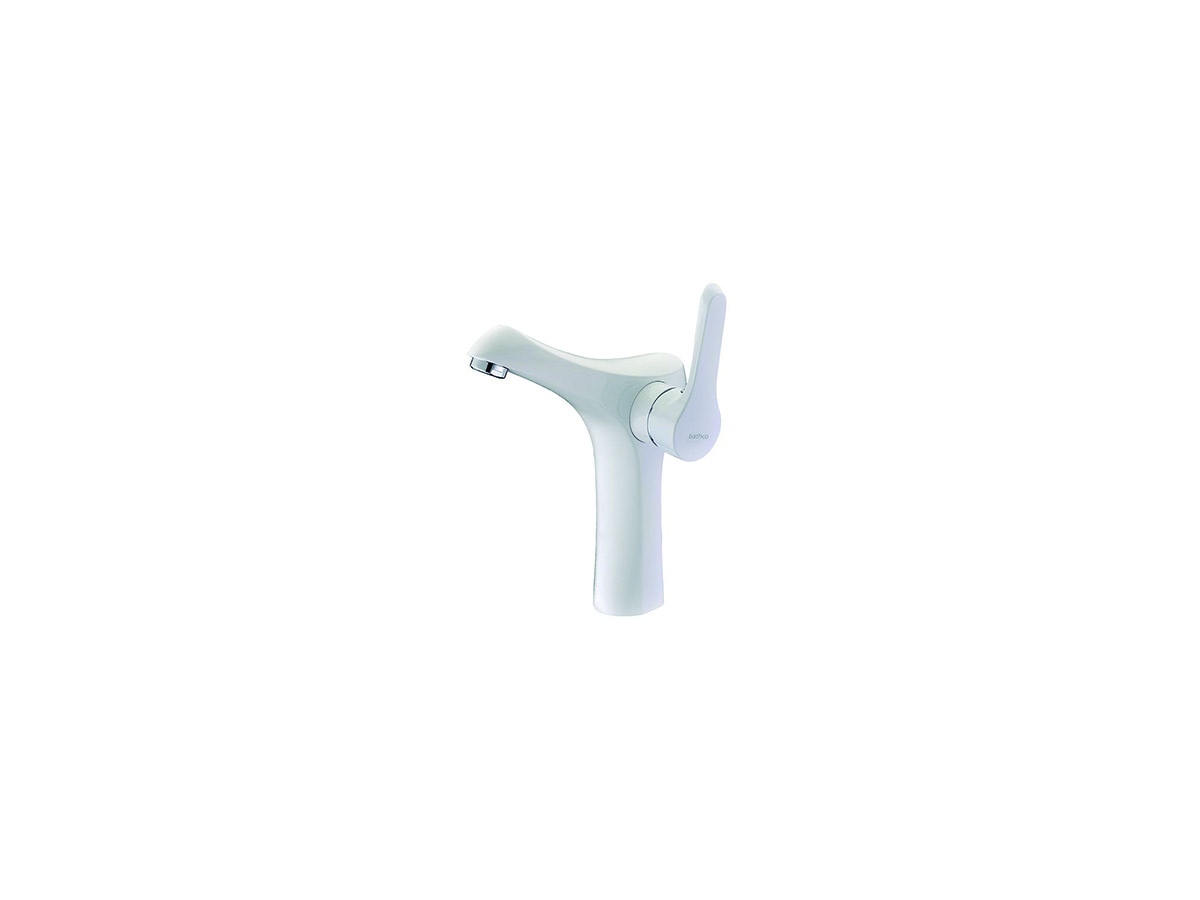 Single lever basin mixer high white - V Series