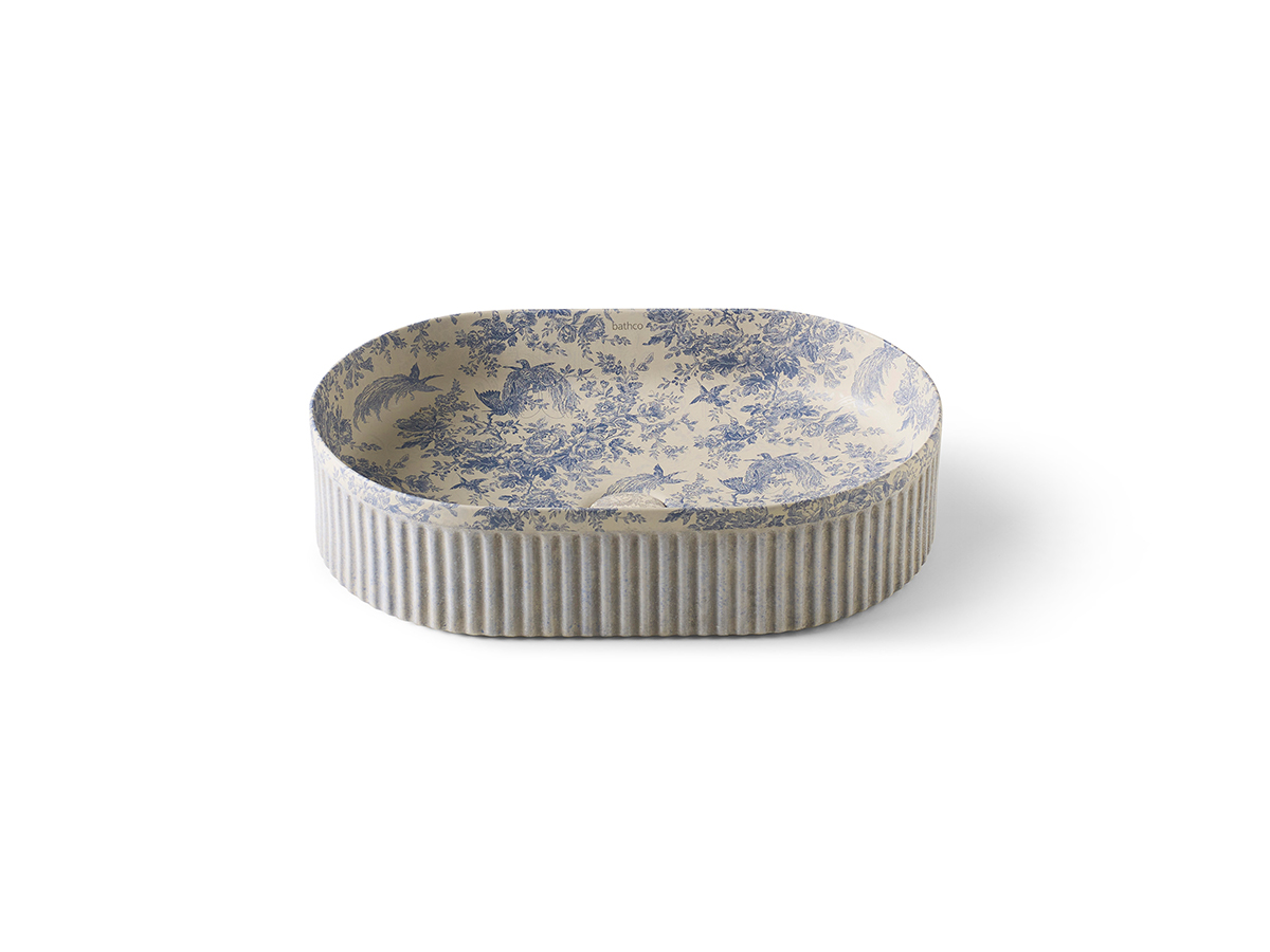 Wadi oval Toile de Jouy blue.