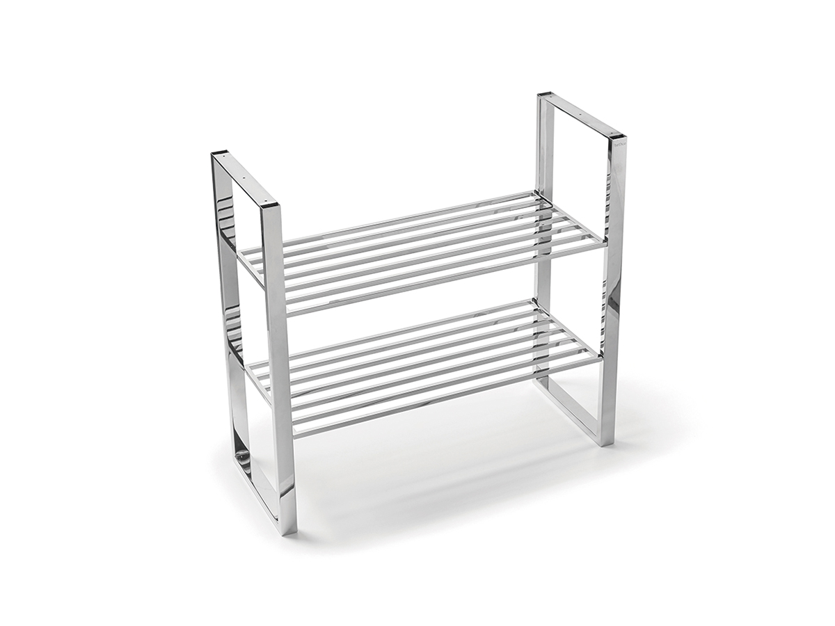 Set soportes + 2 bandejas de acero inox