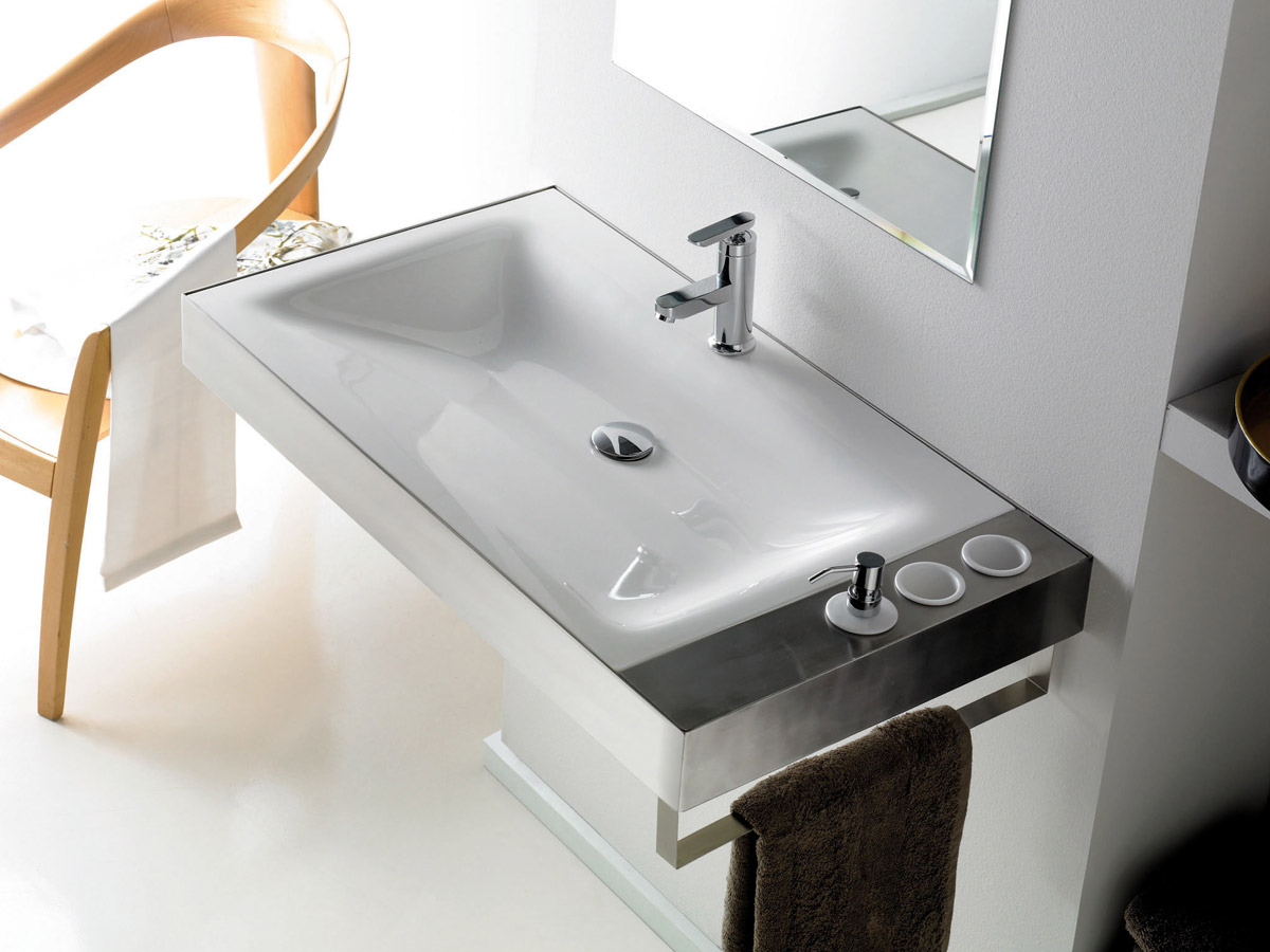 Set Stainless steel worktop with accessories