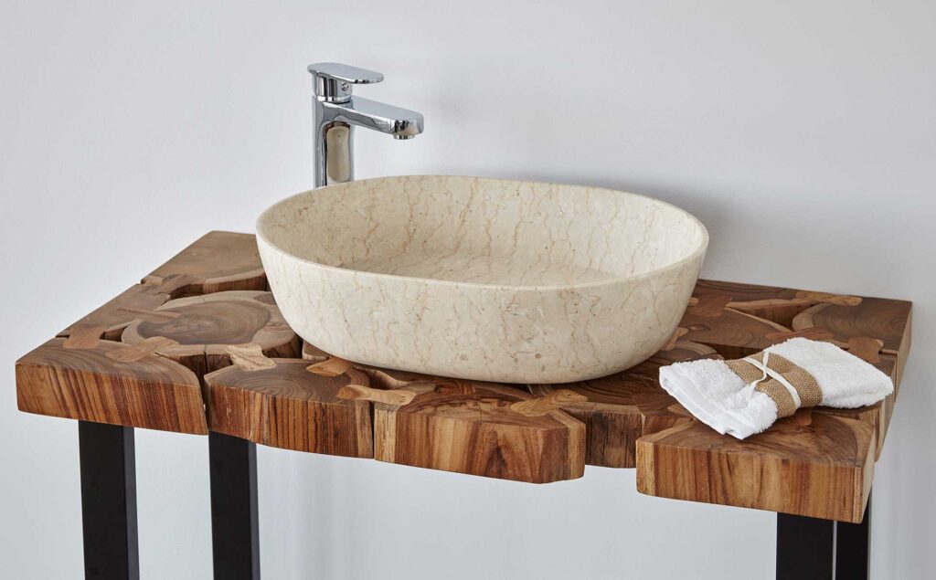 La delgadez de los nuevos lavabos de piedra