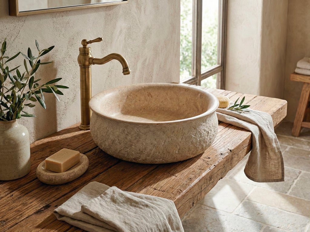 Bathco amplía su colección de piedra natural con nuevas piezas escultóricas